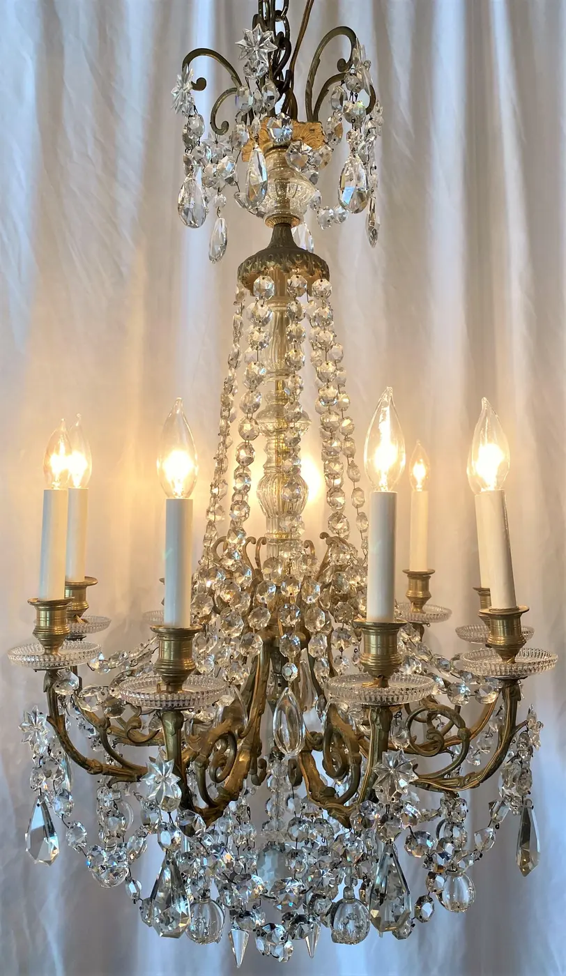 Lustre francês com cristais